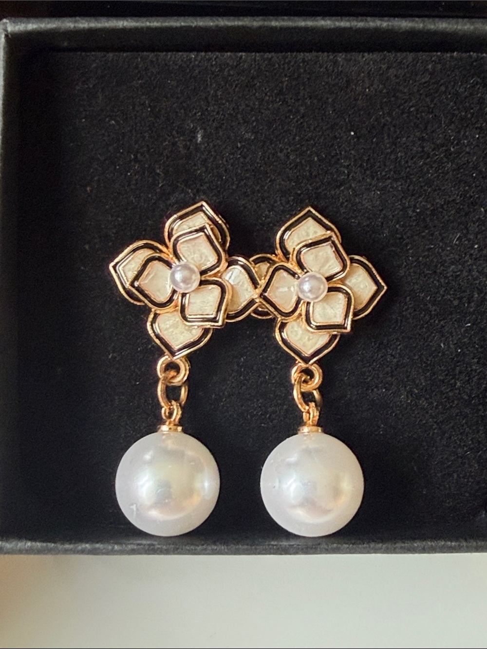 Floral Pearl Drop Earrings